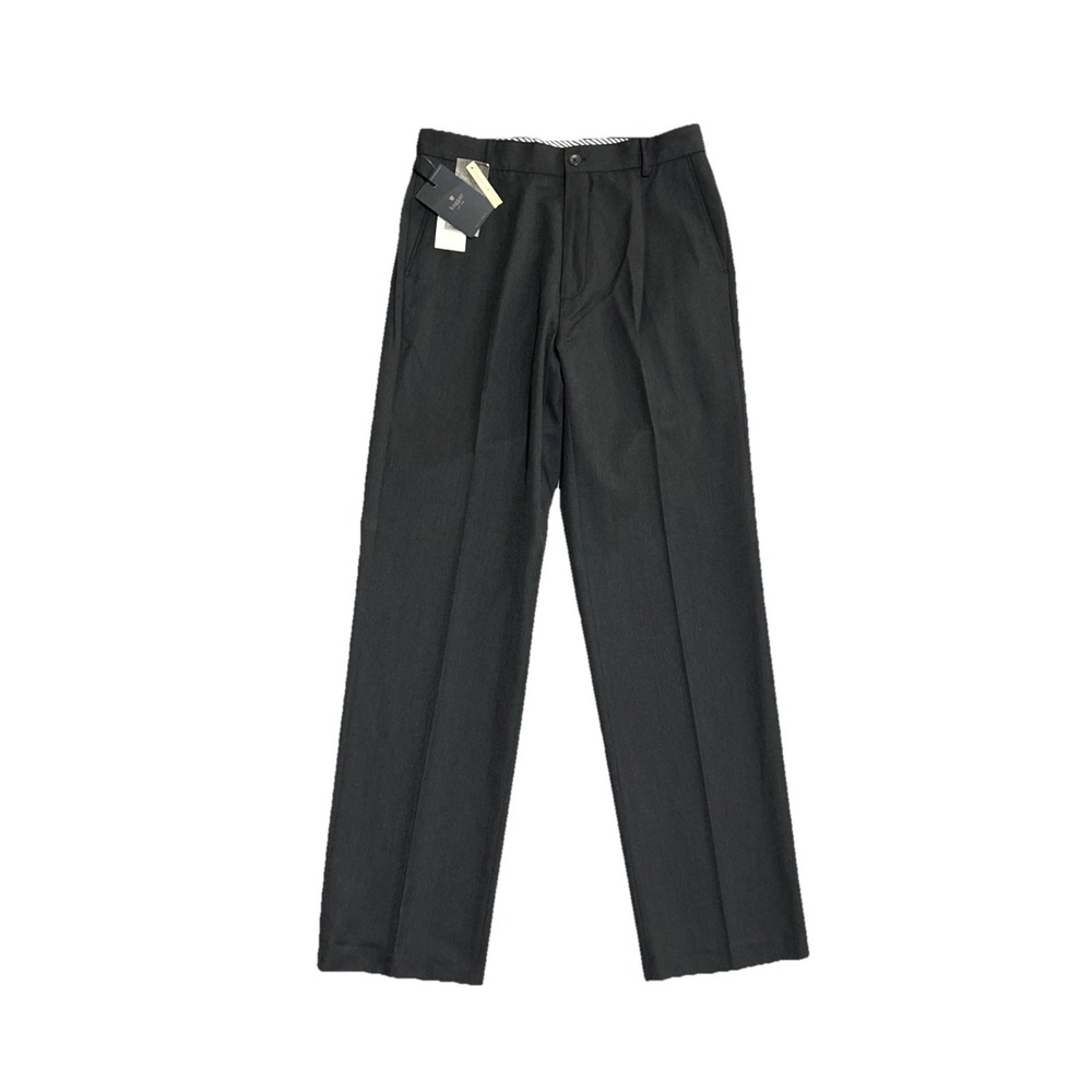Haggar Mens Black Dress Pants Flat Front Straight Fit Business Casual 30x32 NWT